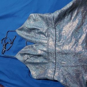 Express silver halter top ladies 8